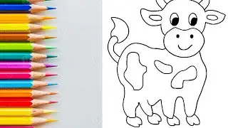 Cute cow colouring for kids | cow colouring | colouring pages | colouring