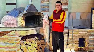 БОЛЬШОЙ ПЁСТРЫЙ ТОЛСТОЛОБИК В ПОМПЕЙСКОЙ ПЕЧИ!   \   BIG SPECKLED SILVER CARP IN POMPEIAN OVEN!