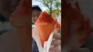 Hand spun Mexican ice cream street food (nieves) #streetfood #icecream #nyc #mexicanfood