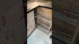 3 shelf Stainless steel Bottle pull out #bangalorekitchen #kitcheninteriors #bottlepullout #modular