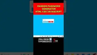 How To Create Random Password Generator With Html Css And JavaScript 