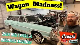 1967 Ford COUNTRY SEDAN wagon. WHY did I pull the engine?!?! Counsil Customs (ep.4)