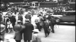 A policeman issuing anti jaywalking campaign tickets to pedestrians in New York, ...HD Stock Footage