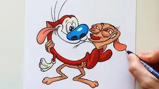 How to draw Ren and Stimpy step by step