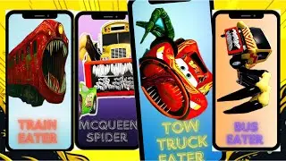 Train eater 🆚 McQueen Spider 🆚 Tow Truck Eater 🆚 Bus Eater tiles hop 2