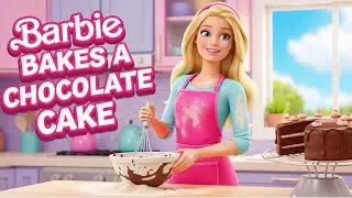Barbie Bakes a Chocolate Cake - Barbie Story for kids #barbiestory