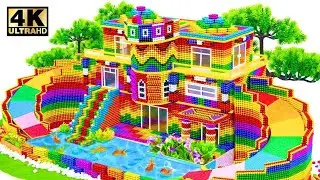 How To Build Underwater Mountain House In Minecraft Has 3D Rooftop & Waterfall Pool For My Pets
