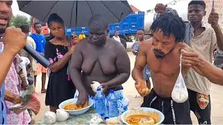 Father Ankrah Vs K-Cross Hottest street eating competition🔥😎