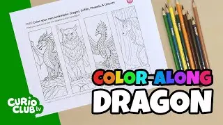 Color with Me! 🐉 Dragon Bookmark | Easy Color-Along for Kids