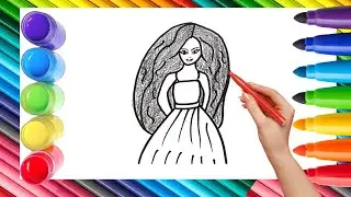 How To Draw cute Elsa Frozen Drawing, Painting & Coloring For Kids and Toddlers_🌈🎨 🐋