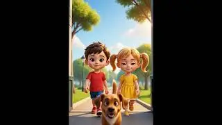 Sunny Park Adventure: 2 Kids & a Playful Dog | Cartoon for Kids
