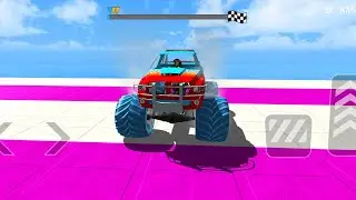 Monster truck mega ramp stunt Driving show 👿 impossible
