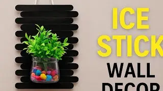 DIY Ice Cream Stick Wall Decor - Wall Decor Ideas #diy craft #craft #wallhangingcraftdecor