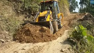 Making Easy Hillside Road for Vehicles with JCB Backhoe