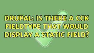 Drupal: Is there a CCK fieldtype that would display a static field?
