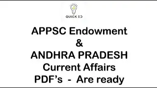 APPSC Endowment ( 7400 Qs) & AP Current Affairs (500 Qs) | Ready to Buy Now | QuickED |