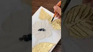 Acrylic Painting | Texture Painting | 3D Flowers Painting #artwork #acrylic #texture #shorts