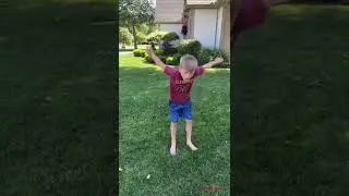 Little kid does a crazy backflip!