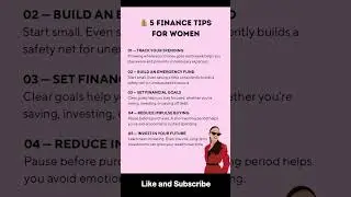 5 Finance Tips for Women #financialfreedom #savings #wealthcreation #mutualfunds #financialplanning