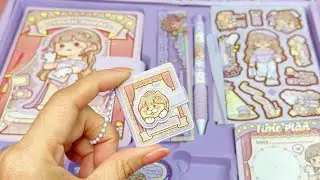 stickers journaling 🎁unboxing cute kawaii sticker🌈 Immersive ASMR bullet journal | Ep.23