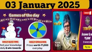 Amazon KBC win@9 Amazon quiz Answer today | 3 January 2025 | Amazon KBC quiz answer today