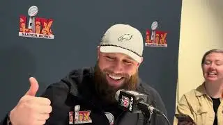 Philadelphia Eagles Offensive Tackle Lane Johnson before Super Bowl LIX