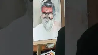 How to draw old man on watercolor sheet #Oldman #shortvideo #painting #sketch #drawings #pencilart