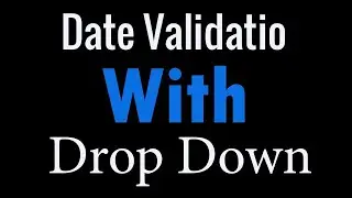 Date validation with drop Down।excel data validation bangla tutorial।data validation।drop Down।excel