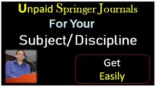 Free Springer Journals for your Subject #unpaidspringerjournals