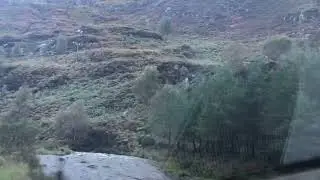 Driving to Sallachy in Glen Elchaig along the Elchaig River in Kintail, Scotland