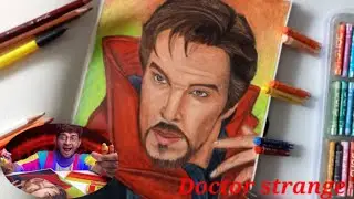 Doctor strange drawing with oil pastel, Doctor strange in the Multiverse of Madness, @SanjuArts7