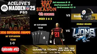 Madden 25 My expansion team; The Ace's 1-0 vs Steelers & The Lions. Double-header. Franchise Mode
