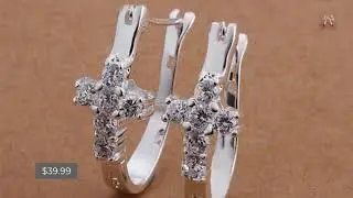 Cross Earrings - The Thin Cross Earrings (.925 Sterling Silver) | Earrings
