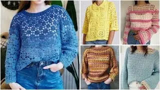 Latest crochet multicoloured cotton thread fancy top/crochet crop top designs #2025