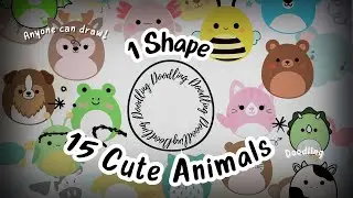 1 Shape = 15 Cute Animal Doodles 🐸✨ | Super Easy Doodle Tutorial!