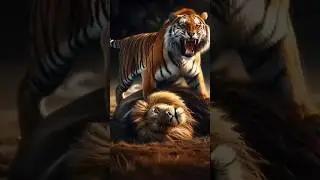 LION VS TIGER,  WHO WILL WIN ?!#courage #amazinganimals #lionking  #tiger #power #powerful