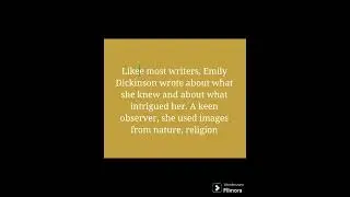 Imagery in Emily Dickinson s poetry
