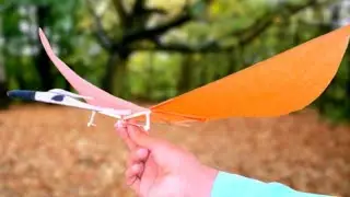 How To Make A Flying Rubber Band Dinosaur, Ornithopter, Bird, Flapping wings Mechanism