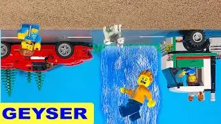 LEGO GEYSER - DREAM EVOLUTION AND CAVE FLOOD - DISASTER Action MOVIE ep 70