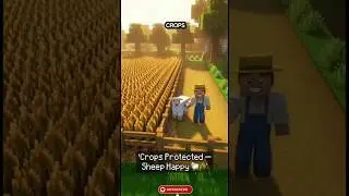 Sheep Eats The Grass Line &mdash; Farmer Teaches Crop Protection🐑📚 #sheepfarmer #minecraft #shorts