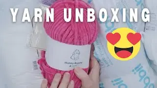 YARN unboxing -  New Valentines Day crochet pattern announcement- #heartyou #crocheting
