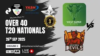 Ground 2 | MCUSA Over 40 T20 | West Super Giants vs Arizona Devils | Silver 3rd Place | Sept 26 2025