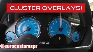BLUE CLUSTER OVERLAYS ON MY BMW F80 M3 - BY EUROCUSTOMSPR