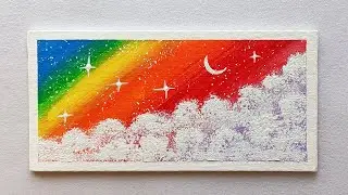 Rainbow Canvas Art | Acrylic painting for beginners