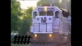 2 NJT GP40PH-2s and 1 NJT GP40FH-2 Filmed in 1997 by Super Trains