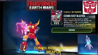 [*/\*] Transformers Earth Wars - Unlock Weapon COSMIC RUST BLASTER (3 STAR) and Gameplay