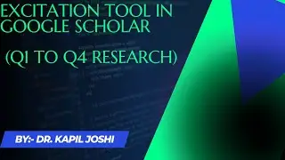 Research Publication | Scopus Database |ExCITATION | Kapil Joshi tutorials | Research Tools in Hindi