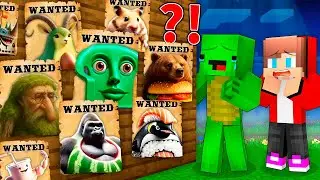 ジェイジェイとマイキーが夜のマインクラフトでアップデートされたイタリアンブレインロットアニマルズを探す！まいぜん