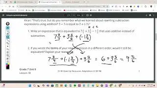 M7 7.6.18 Subtraction in Equivalent Expressions