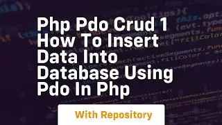 Php pdo crud 1 how to insert data into database using pdo in php